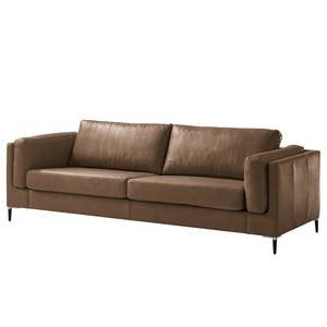 3-Sitzer Sofa COSO Classic+ Echtleder - Echtleder Taru: Nougat - Schwarz