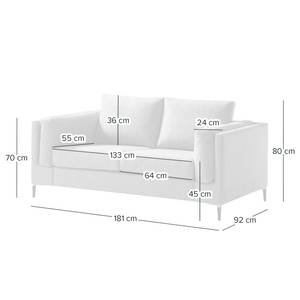 2-Sitzer Sofa COSO Classic+ Webstoff - Webstoff Inze: Hellbraun - Schwarz