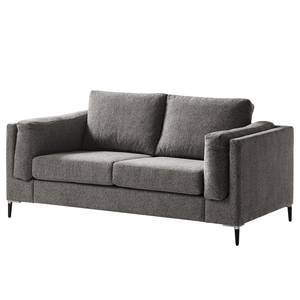 2-Sitzer Sofa COSO Classic+ Webstoff - Chenille Rufi: Grau - Schwarz