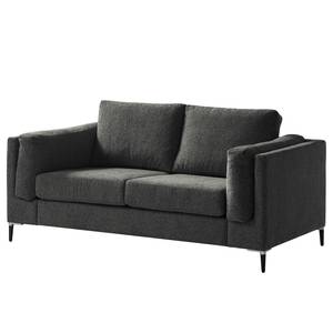 2-Sitzer Sofa COSO Classic+ Webstoff - Chenille Rufi: Anthrazit - Schwarz