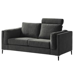 2-Sitzer Sofa COSO Classic+ Webstoff - Chenille Rufi: Anthrazit - Schwarz