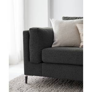 2-Sitzer Sofa COSO Classic+ Webstoff - Chenille Rufi: Anthrazit - Schwarz