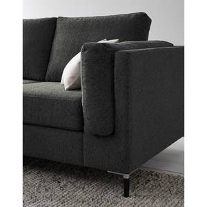 2-Sitzer Sofa COSO Classic+ Webstoff - Chenille Rufi: Anthrazit - Schwarz