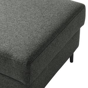 Gestoffeerde hocker COSO Classic+ geweven stof - Geweven stof Inze: Donkergrijs - Breedte: 64 cm - Zwart