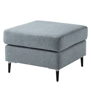 Gestoffeerde hocker COSO Classic+ geweven stof - Geweven stof Inze: Grijsblauw - Breedte: 64 cm - Zwart