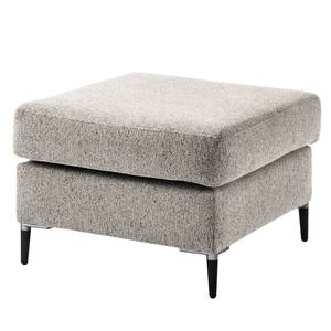 Gestoffeerde hocker COSO Classic+ geweven stof - Chenille Rufi: Beige - Breedte: 64 cm - Zwart