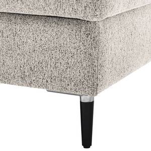 Gestoffeerde hocker COSO Classic+ geweven stof - Chenille Rufi: Beige - Breedte: 64 cm - Zwart