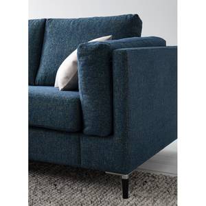 2-Sitzer Sofa COSO Classic+ Webstoff - Chenille Rufi: Blau - Schwarz