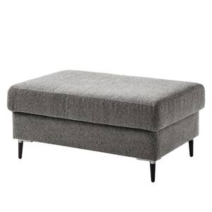 Gestoffeerde hocker COSO Classic+ geweven stof - Chenille Rufi: Grijs - Breedte: 95 cm - Zwart