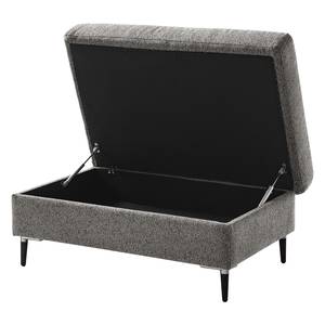 Polsterhocker COSO Classic+ Webstoff - Chenille Rufi: Grau - Breite: 95 cm - Schwarz