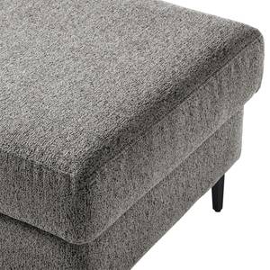 Gestoffeerde hocker COSO Classic+ geweven stof - Chenille Rufi: Grijs - Breedte: 95 cm - Zwart