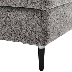 Polsterhocker COSO Classic+ Webstoff - Chenille Rufi: Grau - Breite: 95 cm - Schwarz