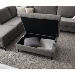 Polsterhocker COSO Classic+ Webstoff - Chenille Rufi: Grau - Breite: 95 cm - Schwarz