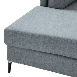 Ecksofa COSO Classic+ mit Longchair Webstoff - Webstoff Inze: Graublau - Breite: 246 cm - Longchair davorstehend links - Schwarz