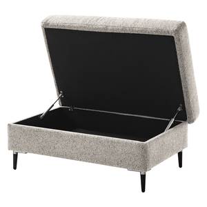 Gestoffeerde hocker COSO Classic+ geweven stof - Chenille Rufi: Beige - Breedte: 95 cm - Zwart