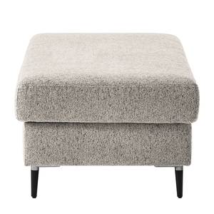 Gestoffeerde hocker COSO Classic+ geweven stof - Chenille Rufi: Beige - Breedte: 95 cm - Zwart