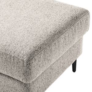 Gestoffeerde hocker COSO Classic+ geweven stof - Chenille Rufi: Beige - Breedte: 95 cm - Zwart