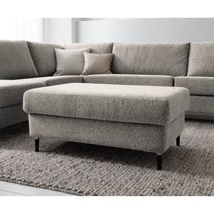 Gestoffeerde hocker COSO Classic+ geweven stof - Chenille Rufi: Beige - Breedte: 95 cm - Zwart