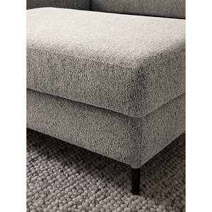 Gestoffeerde hocker COSO Classic+ geweven stof - Chenille Rufi: Beige - Breedte: 95 cm - Zwart