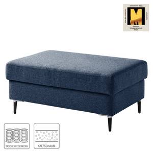 Gestoffeerde hocker COSO Classic+ geweven stof - Geweven stof Inze: Blauw - Breedte: 95 cm - Zwart