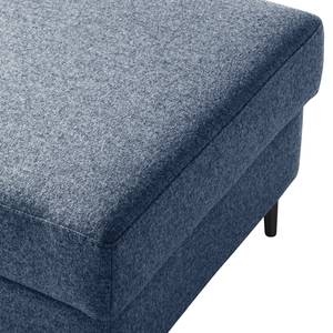 Gestoffeerde hocker COSO Classic+ geweven stof - Geweven stof Inze: Blauw - Breedte: 95 cm - Zwart