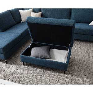 Polsterhocker COSO Classic+ Webstoff - Chenille Rufi: Blau - Breite: 95 cm - Schwarz