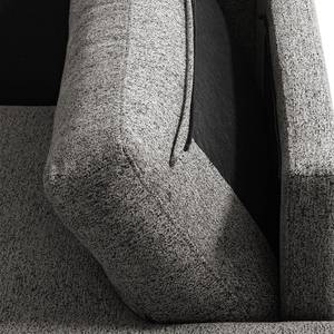 Ecksofa COSO Classic+ mit Longchair Webstoff - Chenille Rufi: Grau - Breite: 246 cm - Longchair davorstehend rechts - Schwarz