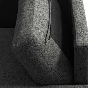 Ecksofa COSO Classic+ mit Longchair Webstoff - Chenille Rufi: Anthrazit - Breite: 246 cm - Longchair davorstehend rechts - Schwarz