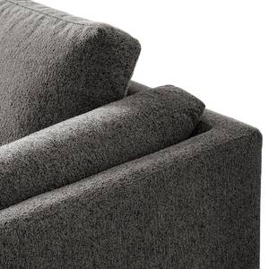 Ecksofa COSO Classic+ mit Ottomane Webstoff - Chenille Rufi: Grau - Breite: 245 cm - Ottomane davorstehend links - Keine Funktion - Schwarz