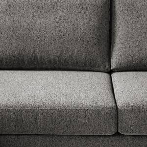 Ecksofa COSO Classic+ mit Ottomane Webstoff - Chenille Rufi: Grau - Breite: 245 cm - Ottomane davorstehend links - Keine Funktion - Schwarz