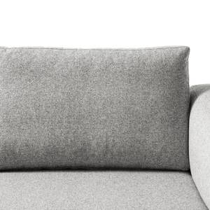 Ecksofa COSO Classic+ mit Ottomane Webstoff - Webstoff Inze: Hellgrau - Breite: 245 cm - Ottomane davorstehend links - Bettkasten - Schwarz