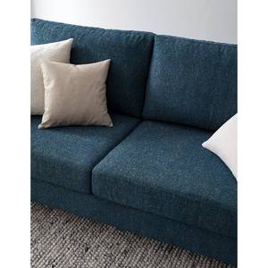 Ecksofa COSO Classic+ mit Ottomane Webstoff - Chenille Rufi: Blau - Breite: 311 cm - Ottomane davorstehend links - Keine Funktion - Schwarz