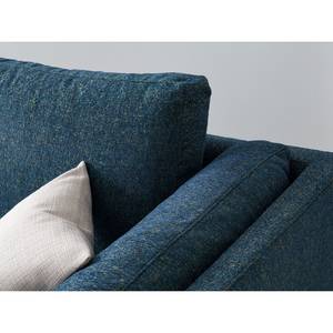 Ecksofa COSO Classic+ mit Ottomane Webstoff - Chenille Rufi: Blau - Breite: 311 cm - Ottomane davorstehend links - Keine Funktion - Schwarz