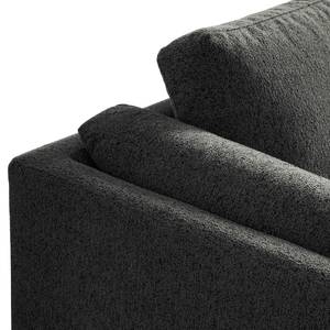 Ecksofa COSO Classic+ mit Ottomane Webstoff - Chenille Rufi: Anthrazit - Breite: 311 cm - Ottomane davorstehend rechts - Bettkasten - Schwarz