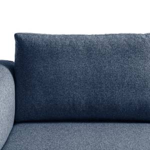 Ecksofa COSO Classic+ mit Ottomane Webstoff - Webstoff Inze: Blau - Breite: 311 cm - Ottomane davorstehend rechts - Bettkasten - Schwarz