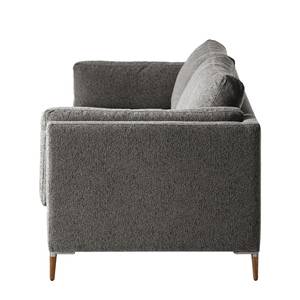 3-Sitzer Sofa COSO Classic+ Webstoff - Chenille Rufi: Grau - Eiche Dunkel