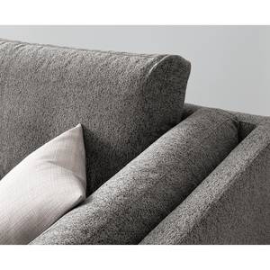 3-Sitzer Sofa COSO Classic+ Webstoff - Chenille Rufi: Grau - Eiche Dunkel