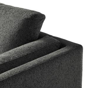3-Sitzer Sofa COSO Classic+ Webstoff - Chenille Rufi: Anthrazit - Eiche Dunkel