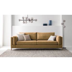 3-Sitzer Sofa COSO Classic+ Webstoff - Webstoff Inze: Hellbraun - Eiche Dunkel