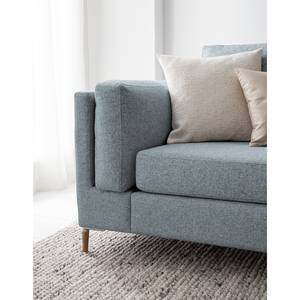 3-Sitzer Sofa COSO Classic+ Webstoff - Webstoff Inze: Graublau - Eiche Dunkel