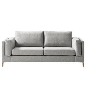 2,5-Sitzer Sofa COSO Classic+ Webstoff - Webstoff Inze: Hellgrau - Eiche Dunkel