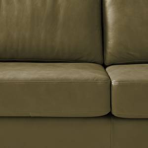 3-Sitzer Sofa COSO Classic+ Echtleder - Echtleder Taru: Olivgrün - Eiche Dunkel