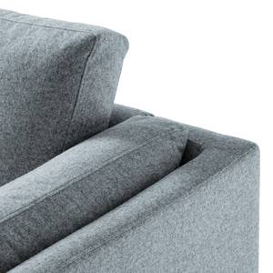 2-Sitzer Sofa COSO Classic+ Webstoff - Webstoff Inze: Graublau - Eiche Dunkel