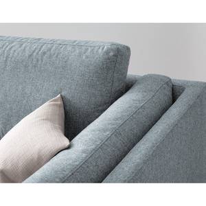 2-Sitzer Sofa COSO Classic+ Webstoff - Webstoff Inze: Graublau - Eiche Dunkel