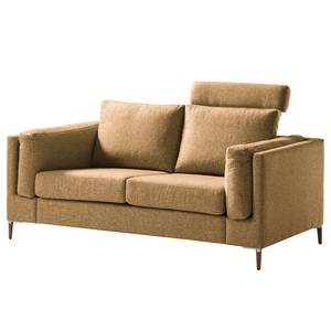 2-Sitzer Sofa COSO Classic+ Webstoff - Webstoff Inze: Hellbraun - Eiche Dunkel