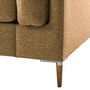 2-Sitzer Sofa COSO Classic+ Webstoff - Webstoff Inze: Hellbraun - Eiche Dunkel