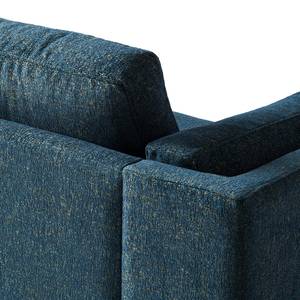 2-Sitzer Sofa COSO Classic+ Webstoff - Chenille Rufi: Blau - Eiche Dunkel