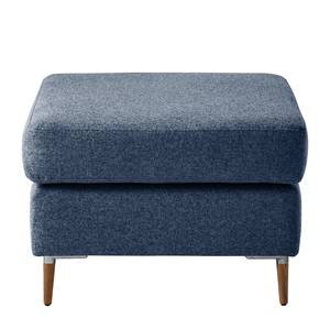 Gestoffeerde hocker COSO Classic+ geweven stof - Geweven stof Inze: Blauw - Breedte: 64 cm - Donkere eikenhout