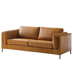 2,5-Sitzer Sofa COSO Classic+ Echtleder - Echtleder Taru: Hellbraun - Eiche Dunkel