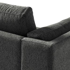 2-Sitzer Sofa COSO Classic+ Webstoff - Chenille Rufi: Anthrazit - Eiche Dunkel